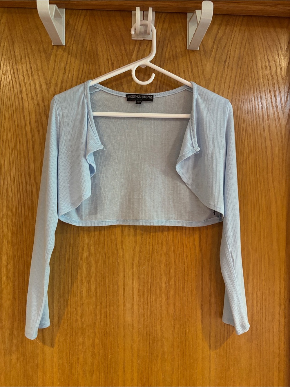 Three Pink Hearts, Girls light blue cardigan sweater, XL